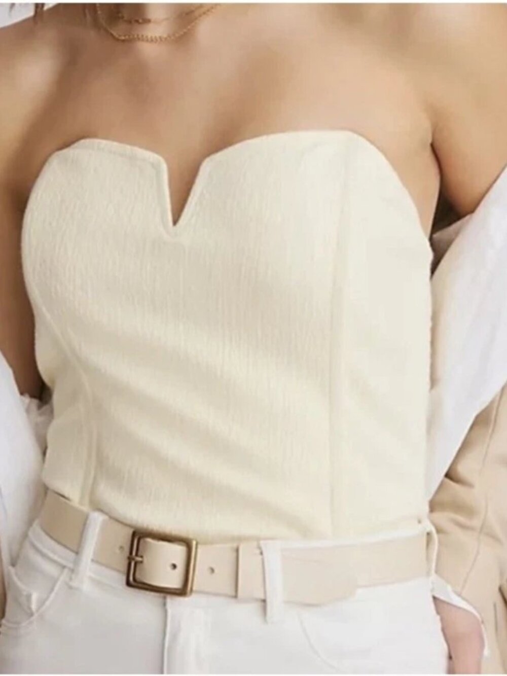 Porridge | Ivory Bustier Strapless Tube Top